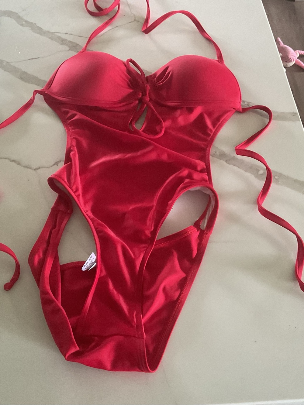 VENUS Bright Red Cutout One-Piece Swimsuit